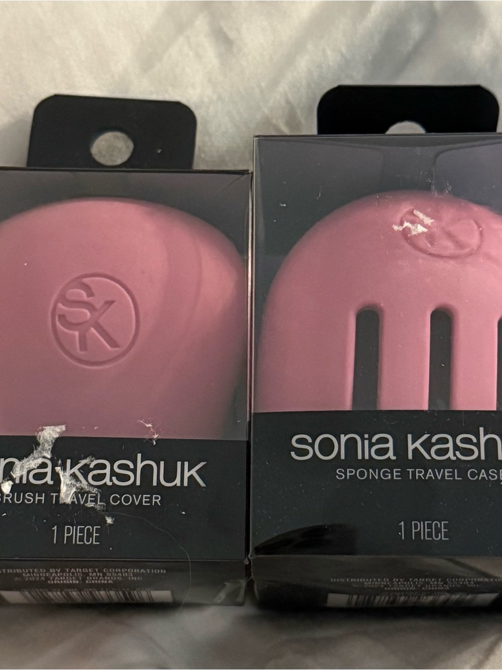 Sonia Kashuk Pink Makeup Sponge & Brush Travel Cases Duo